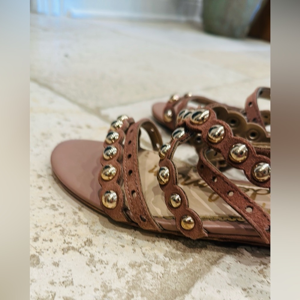 Sam Edelman Pink Gladiator Sandals with Studded Strap - Picture 4 of 5